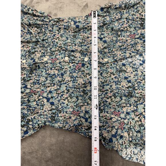 Trovata Birds of Paradis Kristi Dress Sea Mist Floral XS Cotton Blend Midi - Picture 9 of 12